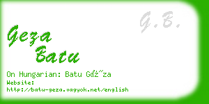 geza batu business card